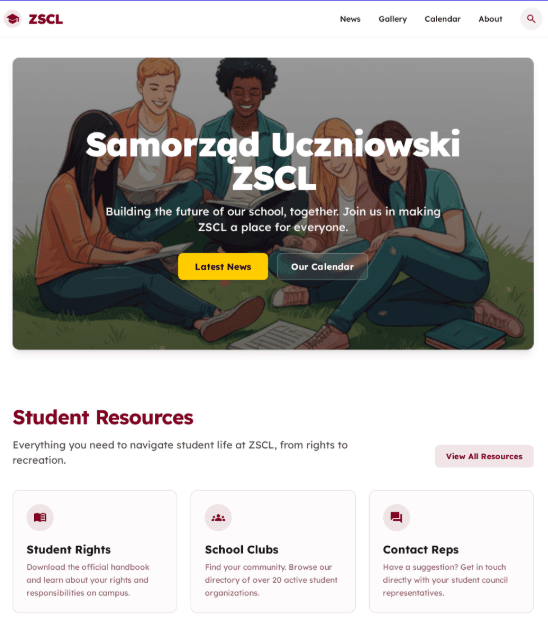 Strona samorządu szkolnego ZSCL